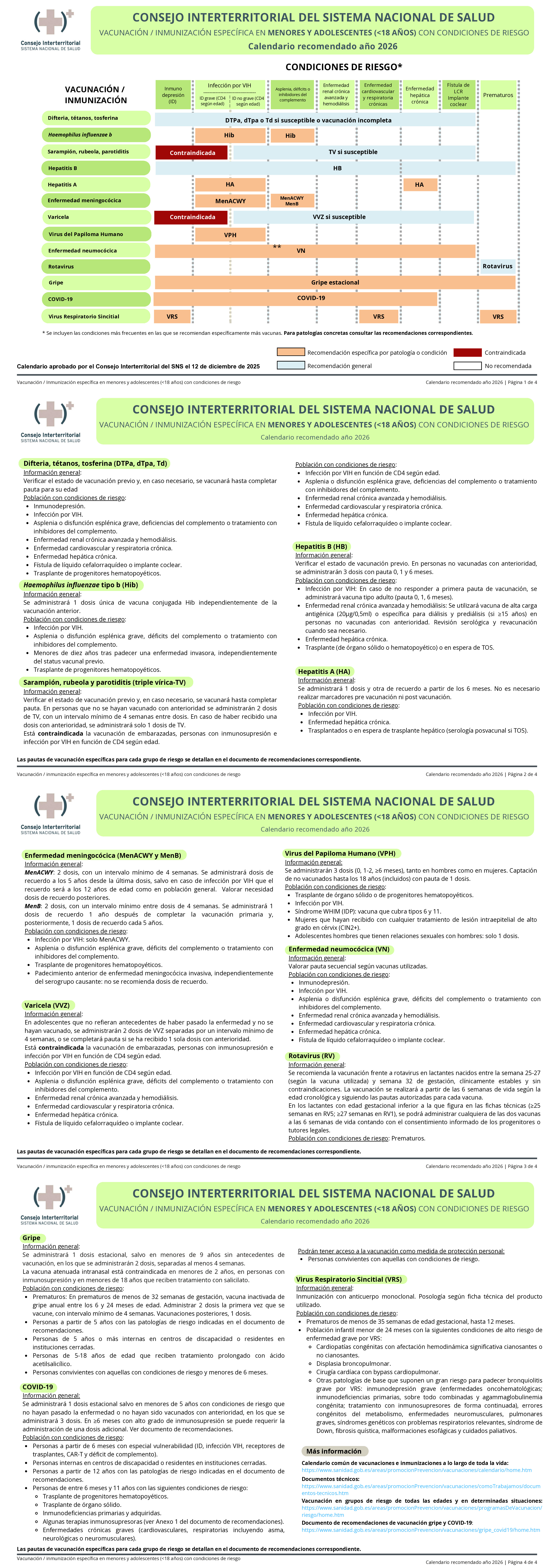 Calendario Riesgo Infantil